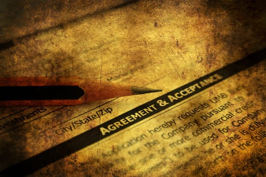 Agreement and acceptance grunge concept