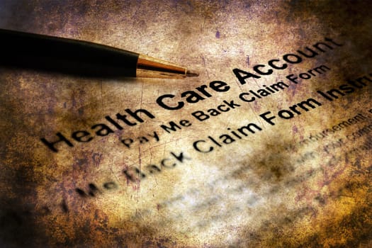 Health care account grunge concept