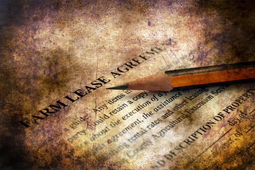 Farm lease agreement grunge concept