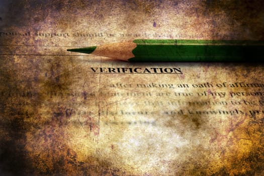 Verification letter grunge concept