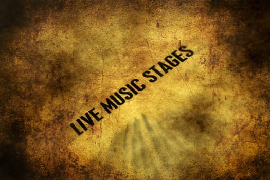 Live music text grunge concept