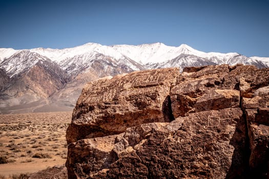 Chalfant Valley with its famous petroglyphs in the rocks - travel photography