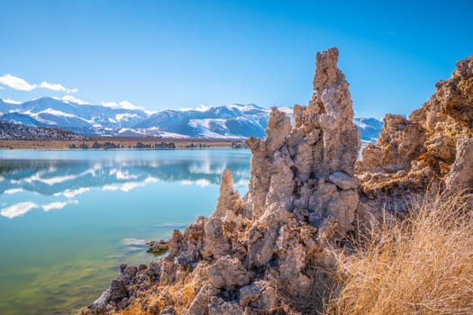 Amazing columns of limestone at Mono Lake in Mono County - travel photography