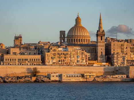 Skyline of Valletta from Sliema harbour