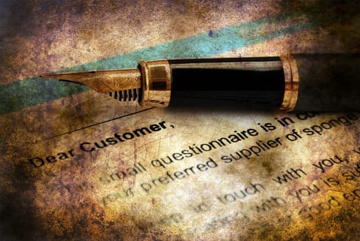 Customer letter grunge concept
