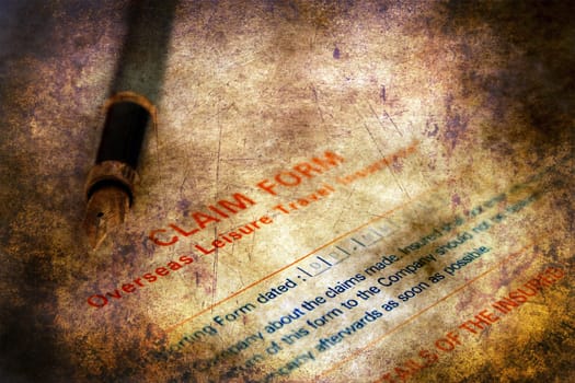 Claim form grunge concept