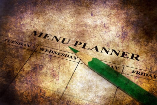 Menu planner  grunge concept