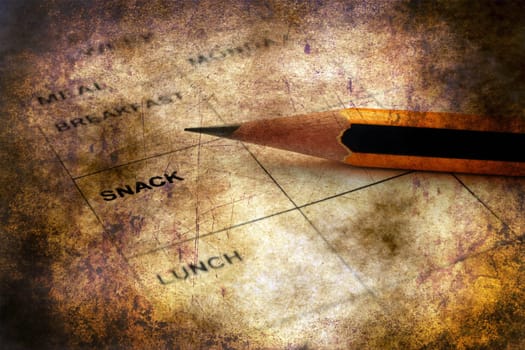 Meal planner  grunge concept