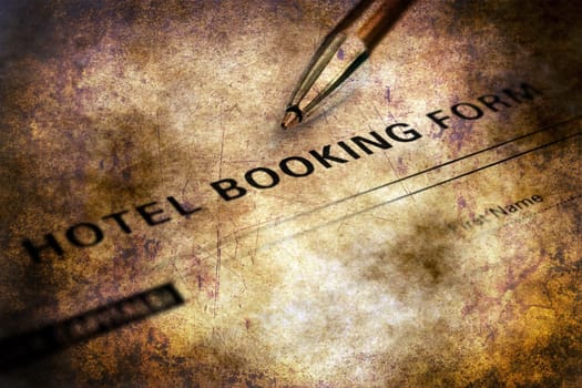Hotel booking form grunge concept