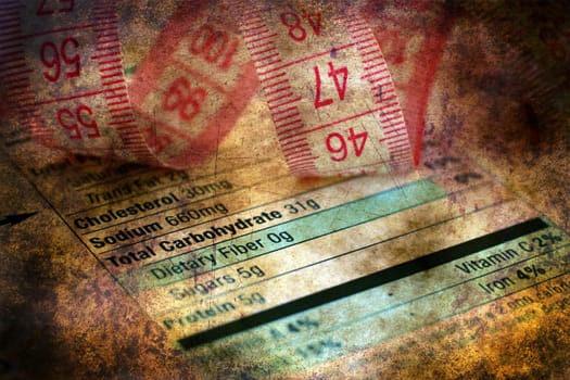 Nutrition facts  grunge concept