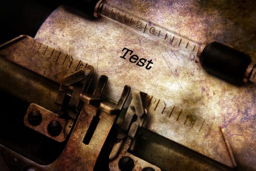 Test on typewriter grunge concept