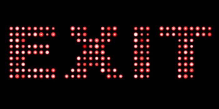 Exit led text