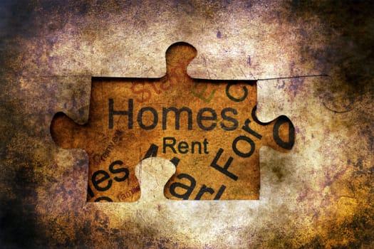 Home puzzle grunge concept