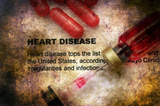 Heart disease grunge concept