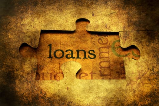 Loan puzzle grunge concept