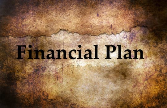 Financial plan grunge concept
