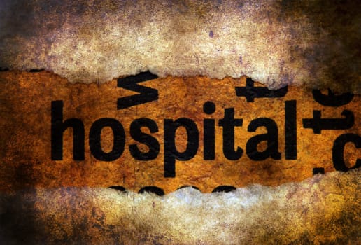 Hospital text on grunge background