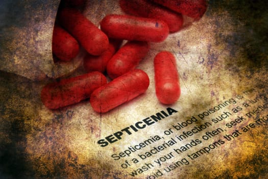 Blood poisoning grunge concept
