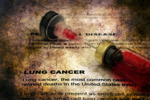 Lung cancer grunge concept
