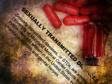 Sexually transmitted diseases grunge concept