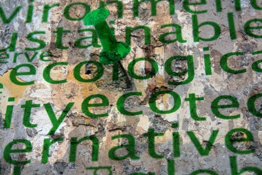 Push pin on ecology word cloud