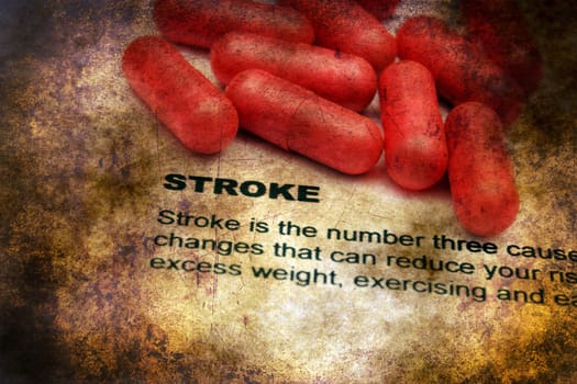 Stroke and pills grunge concept