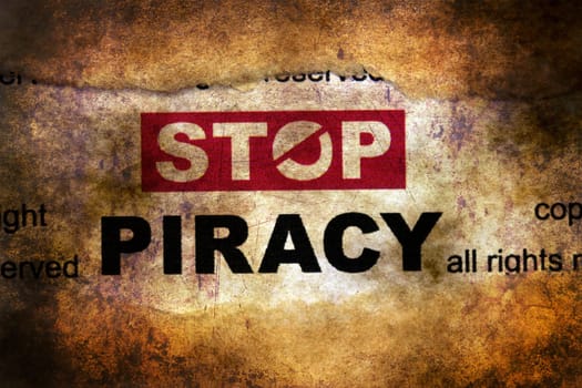 Stop piracy grunge concept
