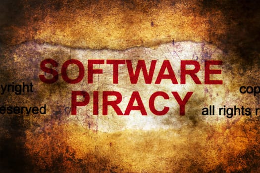 Software piracy grunge concept