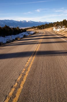 The sun is low in the sky on a crisp winter day Great Basin area of the United States