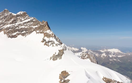 Swiss Alps mountain landscape, Jungfrau, Switzerland with copy space