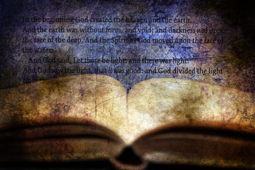 Open bible grunge concept
