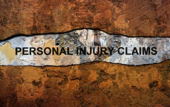 Personal injury claim text on wall