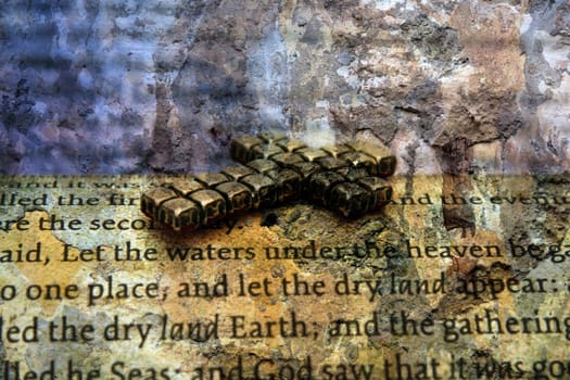 Cross and bible grunge concept