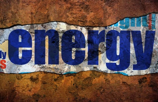 Energy text on torn paper