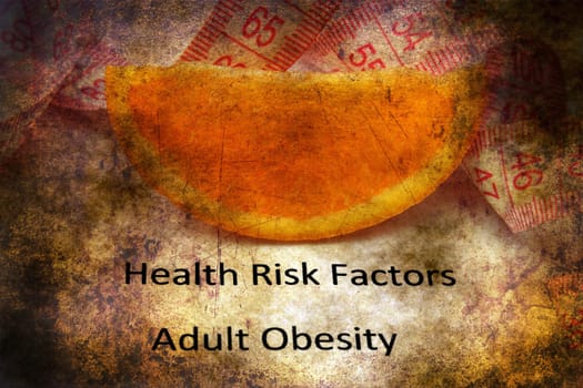Health risks - obesity grunge concept