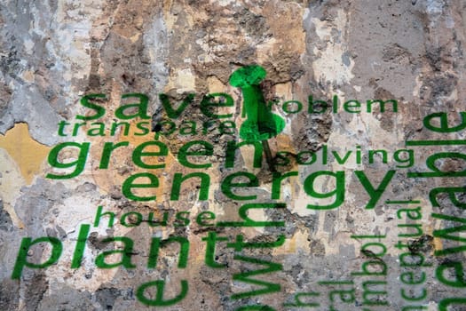 Push pin on green energy concept