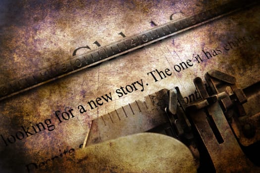 Writing story on vintage typewriter