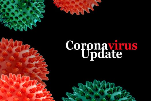 CORONAVIRUS UPDATE text on black background. Covid-19 or Coronavirus concept