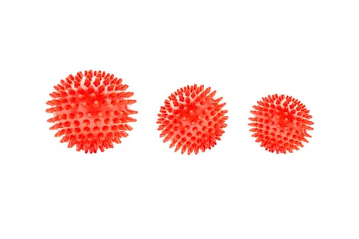 Massage ball or rubber spike ball isolated on white background. Healthcare, self massage and reflexology therapy concept