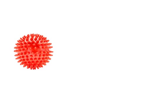 Massage ball or rubber spike ball isolated on white background. Healthcare, self massage and reflexology therapy concept