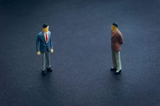 Flat lay of business miniature toy closeup.  Business Concept