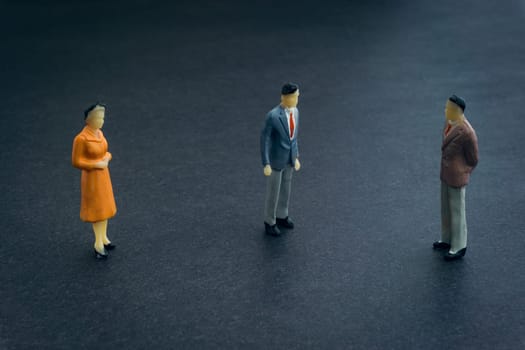 Flat lay of business miniature toy closeup.  Business Concept