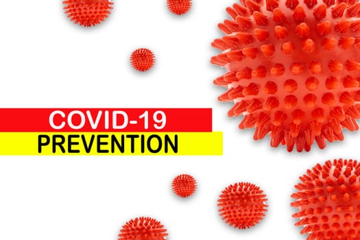 COVID-19 PREVENTION text on white background. Covid-19 or Coronavirus