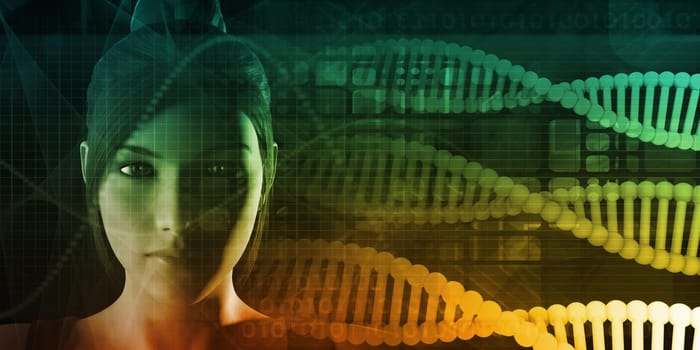 Genetic DNA Sequence or Fingerprint Profiling Science Concept