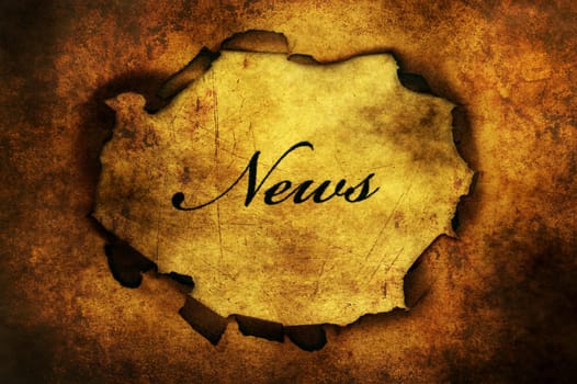 News paper hole grunge concept