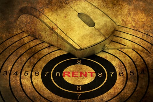 On line rent grunge concept