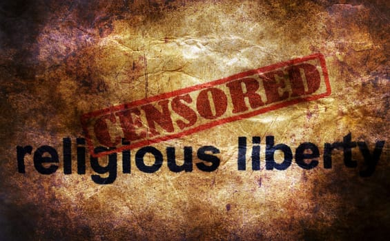 Censored religious liberty grunge concept
