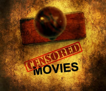 Censored movies grunge concept