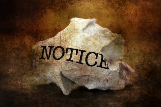 Notice trash concept grunge concept