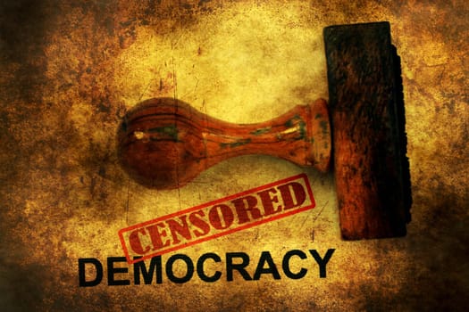 Censored democracy grunge concept